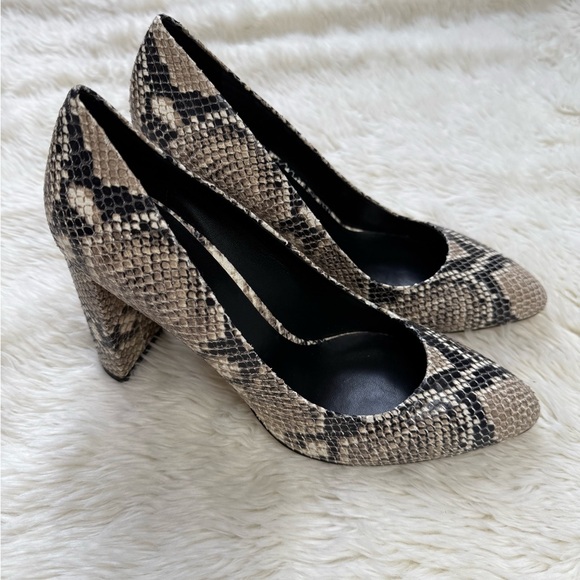 M. Gemi Lustro Snakeskin Block Heel Python Animal Print Size 40 EU / 9 US - Picture 1 of 11
